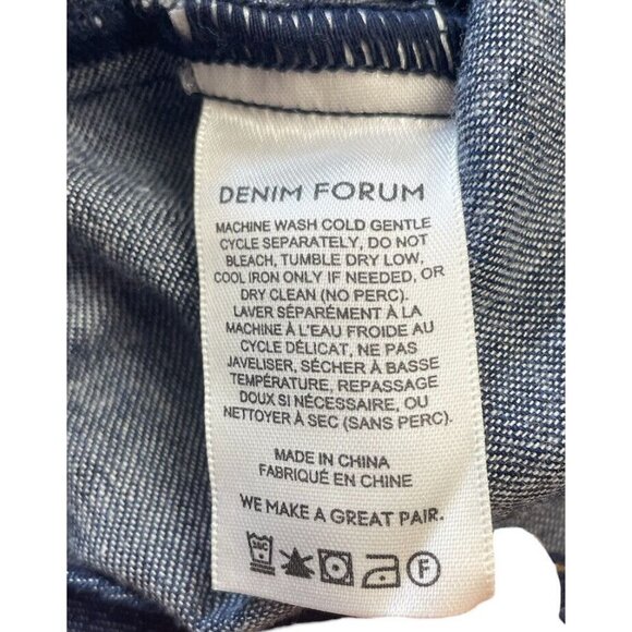 Aritzia Denim Forum Shirt Sz XXS Blue Denim Button Down Preppy Southwestern - Picture 4 of 5